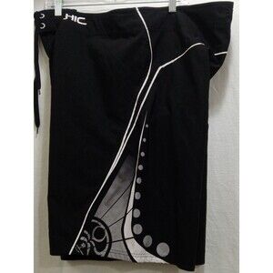 Hawaiian Island Creations (HIC) Board Shorts Black And White Men's Size 42 LNC!
